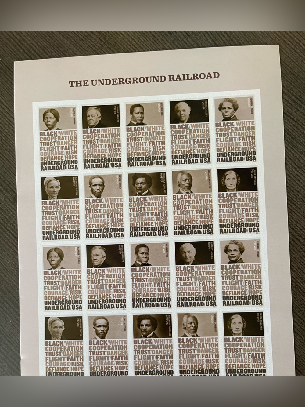 2024 The Underground Railroad  Commemorative Stamp Sheet - 20 Forever Stamps